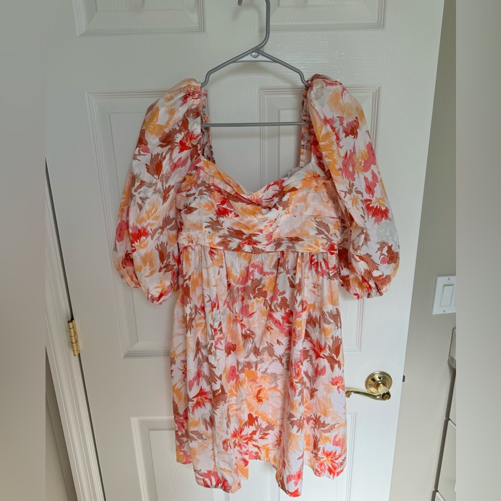 Abercrombie & Fitch Emerson Poplin Puff Sleeve mini dress
